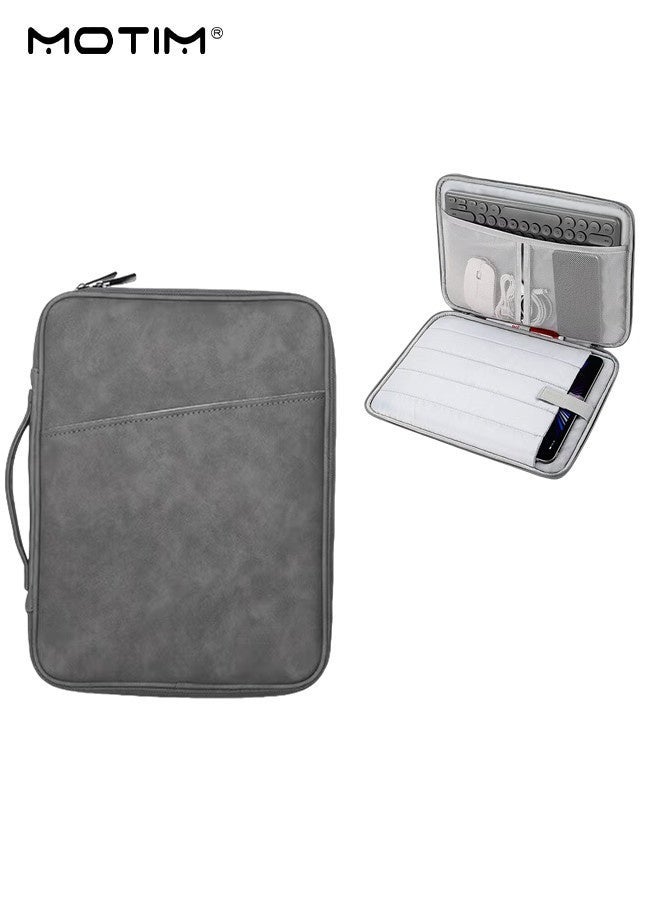 Motim 12.9 Inch Waterproof  Tablet Sleeve Bag, Leather Padded Laptop Briefcase, Handle Carrying Case, can be divided into partitions to store MacBook Air, iPad, mouse and data cables, etc. - Image 1